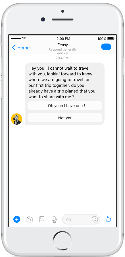 Feasy-Messenger-Addanewtrip-Firsttime